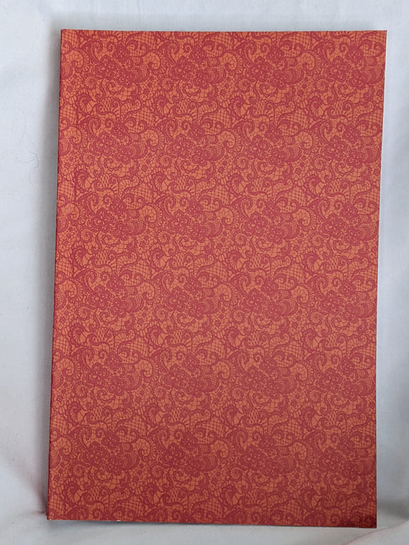 Red Lace over Orange Planner
